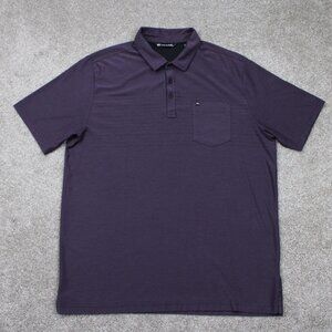 Travis Mathew‎ Polo Shirt Mens XL Purple Pima Cotton/Polyester Pocket S/S Golf